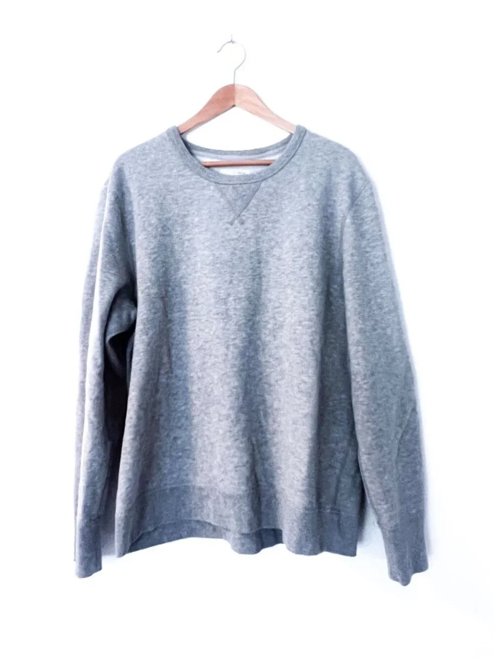 J Crew • French Terry Crewneck Sweatshirt pullover grey heather knit lounge L